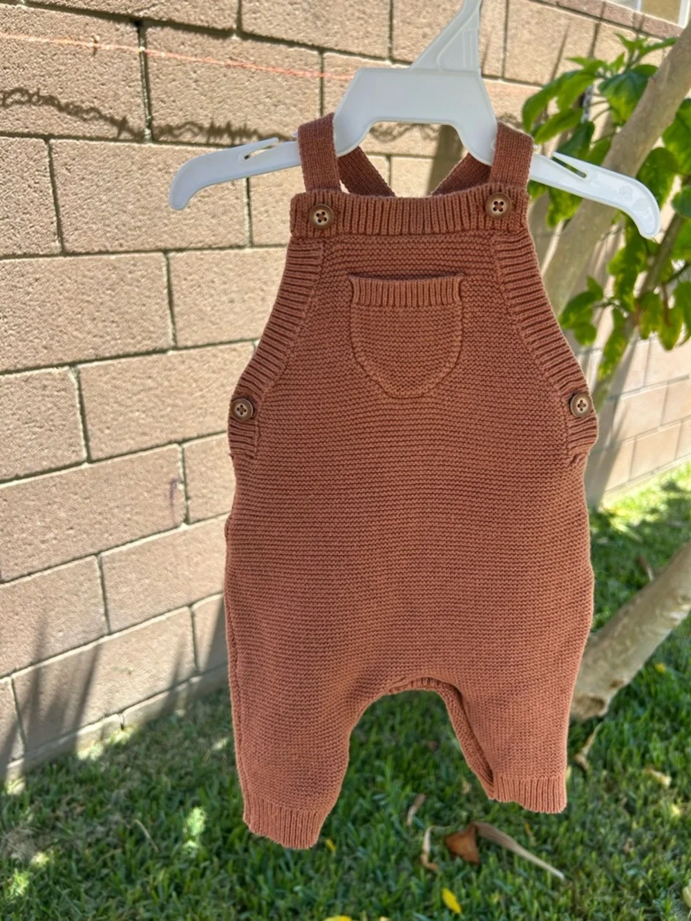 Carter's Rust Brown Knit Baby Overalls